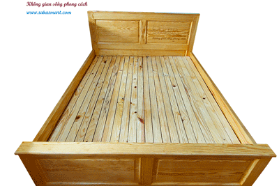 giường gỗ thông bông G PN 1