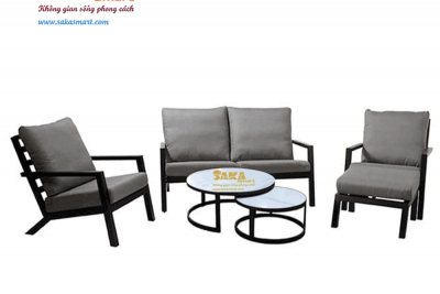 Bàn Trà Sofa Đôi Tròn Mặt Đá Trắng Vân 3D BSFD T15