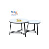 Bàn Trà Sofa Đôi Tròn Mặt Đá Trắng Vân Mây BSFD T16
