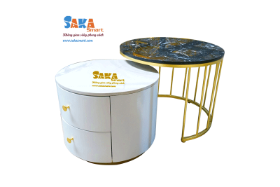 Bàn Trà Sofa Đôi Tròn Mặt Đá T22