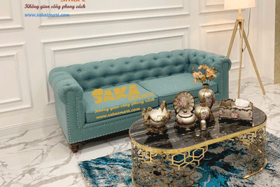 Bàn Trà Sofa Ovan Mặt Đá Đen Vân Mây Khung CNC BSF OV33