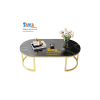 Bàn Trà Sofa Oval Mặt Đá Trắng Vân 3D BSF OV39