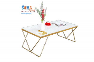 Bàn Trà Sofa Chữ Nhật Mặt Đá Trắng Vân Mây BSF CN41