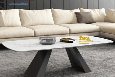 Bàn Trà Sofa Mặt Đá Chữ Nhật Bo Góc A5