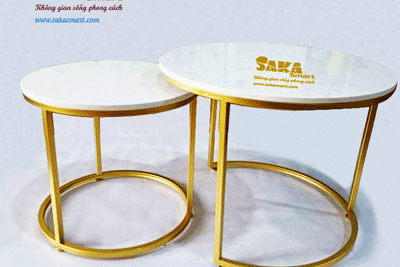 Bàn Trà Sofa Đôi Tròn Mặt Đá T6