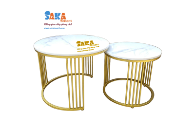 Bàn Trà Sofa Đôi Tròn Mặt Đá T8