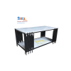 Bàn Trà Sofa Chữ Nhật 2 Tầng Mặt Đá Trắng Vân 3D BSF CN9