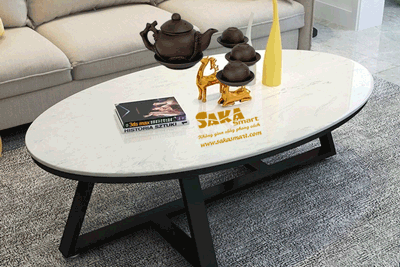 Bàn Trà Sofa Mặt Đá Elip E10