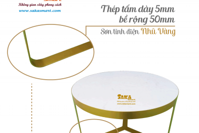 Bàn Trà Sofa Mặt Đá Tròn T14