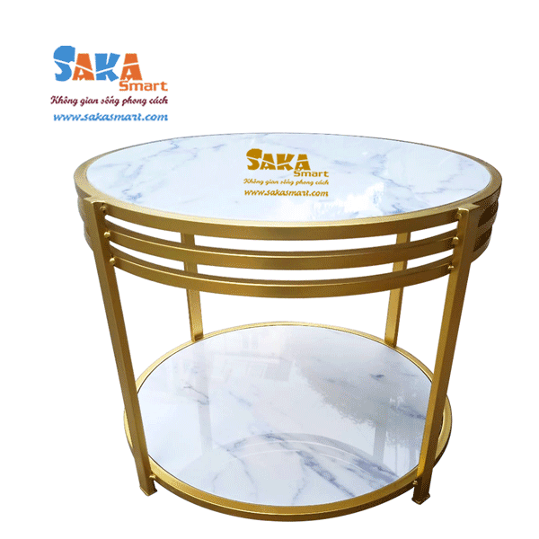 Bàn-Trà-Sofa-Tròn-2-Tầng-Mặt-đá-Trắng-Vân-3D-T25