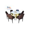 Bàn ăn mặt đá trắng vân mây SK3