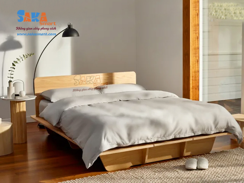 Giường ngủ gỗ công nghiệp vintage phong cách tối giản SK G3