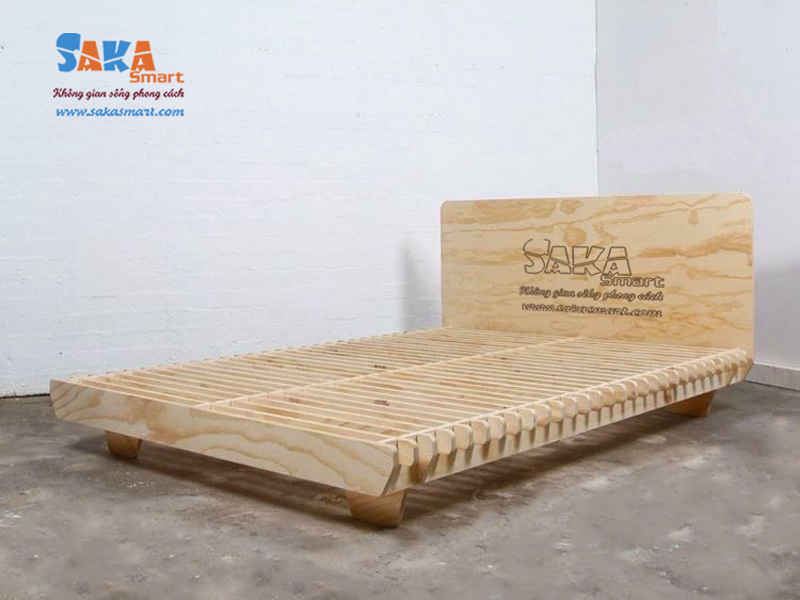Giường ngủ gỗ Plywood Scandinavi SK G1 1m2 - SakaSmart