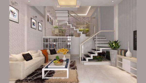 Cầu thang tiết kiệm diện tích cho nhà ống