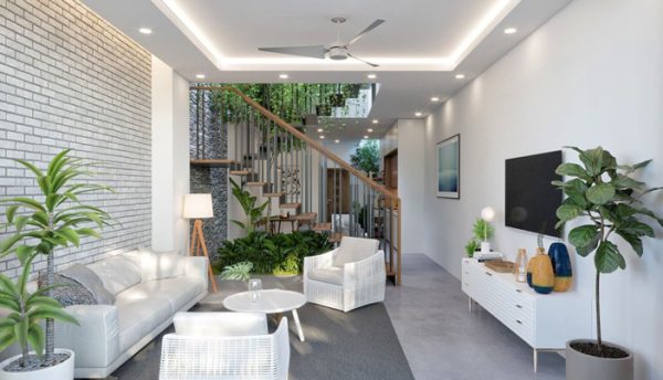 Giải pháp trang trí phòng khách nhà ống 4m đẹp hiện đại