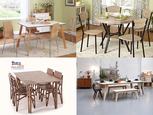 Bàn ăn gỗ Plywood tính thẩm mỹ cho không gian phòng bếp