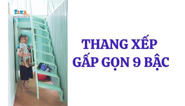 Lắp đặt cầu thang xếp gọn bản lề sắt cho Bác Công ở Bảo Lộc