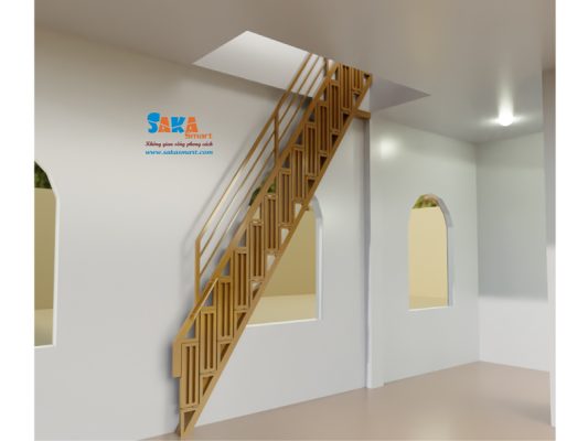 Bản thiết kế 3D cho cầu thang xếp gọn của Anh Phong