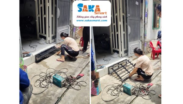 Lắp đặt dốc xe xếp gọn cho khách hàng ở quận 11