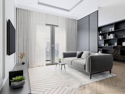 Decor phòng khách đồng bộ với phong cách nội thất chung