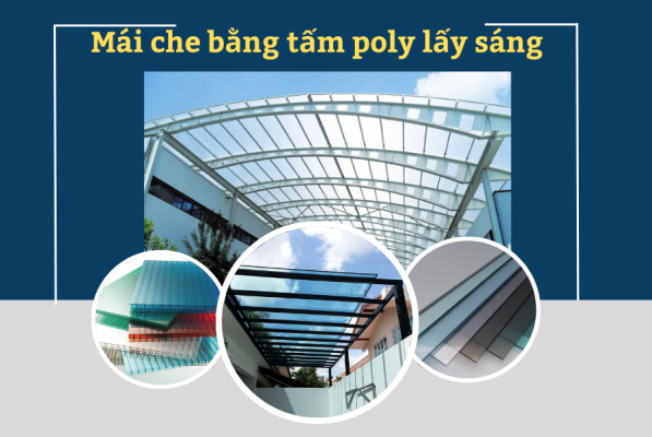 Mái che bằng tấm poly lấy sáng