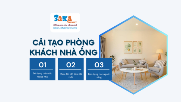 Cải tạo phòng khách nhà ống