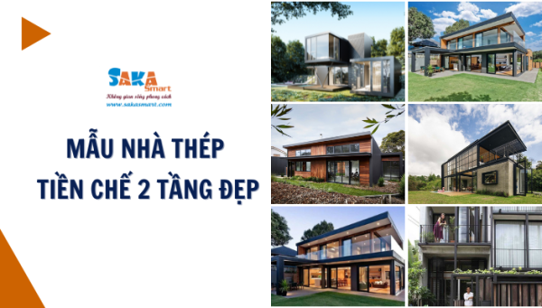 Mẫu nhà thép tiền chế 2 tầng đẹp