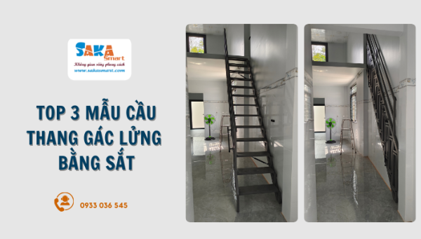 Top 3 mẫu cầu thang gác lửng bằng sắt