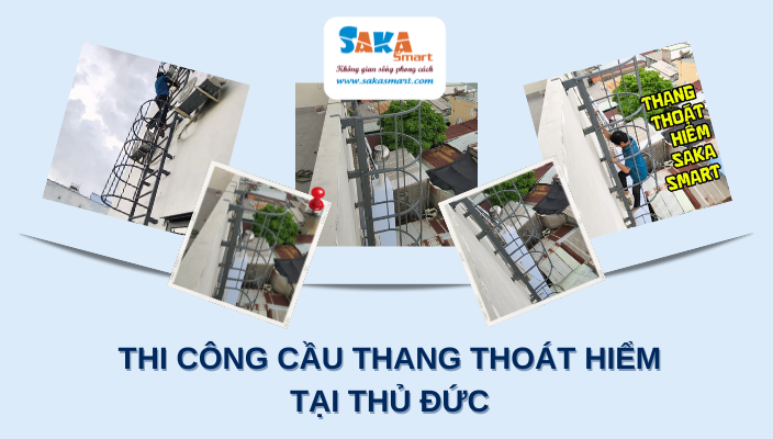 Thi công cầu thang thoát hiểm tại Thủ Đức