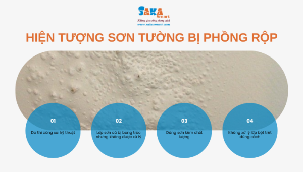 Hiện tượng sơn tường bị phồng rộp và cách khắc phục