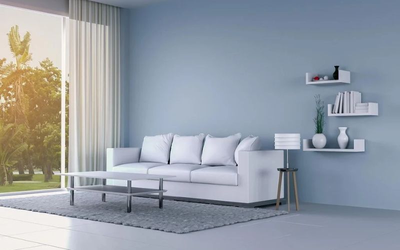 Màu sơn tường xanh xám