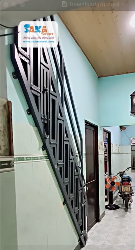 Cầu thang xếp gọn đính sát tường