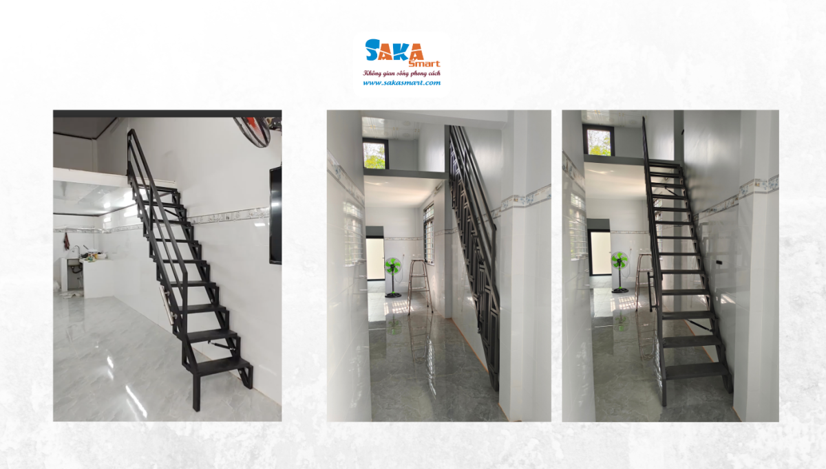 Lắp đặt cầu thang cho duplex với sản phẩm từ SakaSmart