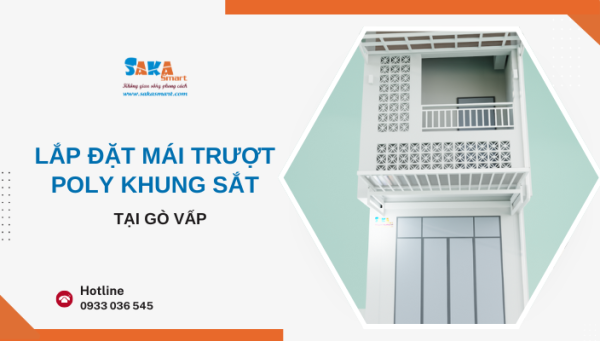 Lắp đặt mái trượt poly khung sắt tại Gò Vấp