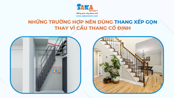 Những trường hợp nên dùng cầu thang xếp gọn thay vì cầu thang cố định