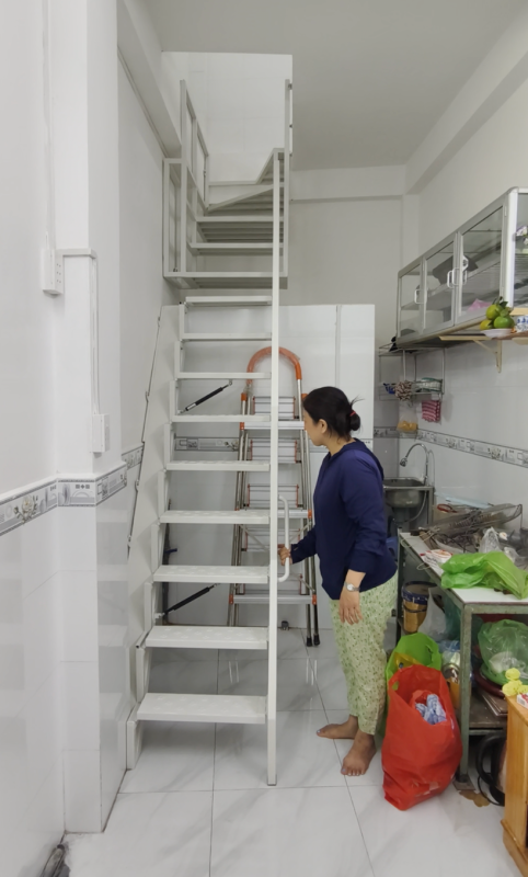 Thang xếp gọn hợp với nhà ở diện tích nhỏ