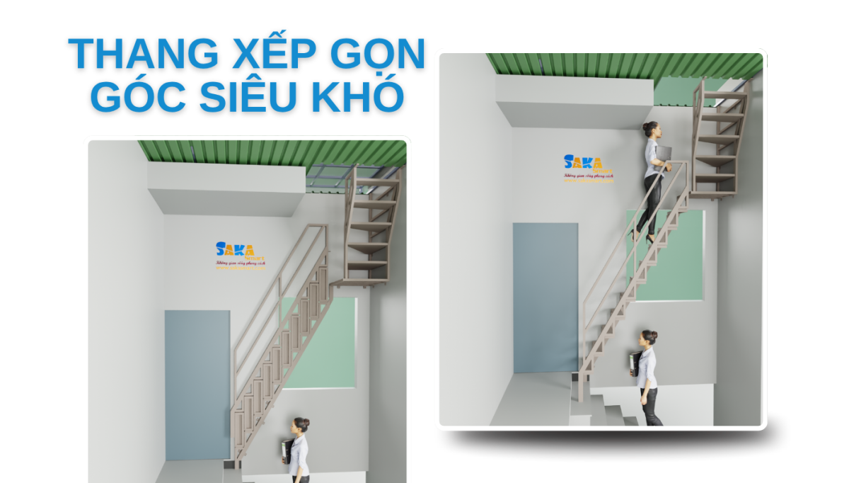 Thang xếp gọn góc siêu khó