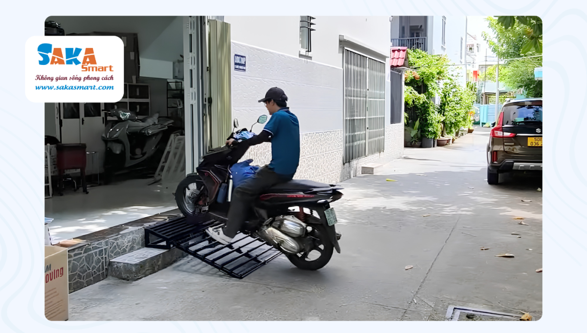 Từng chi tiết dốc dắt xe đều được hoàn thiện cẩn thận